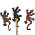 3 Cast Iron Lizards Geckos Wall Hooks Set Brown, Green, Burnt Orange