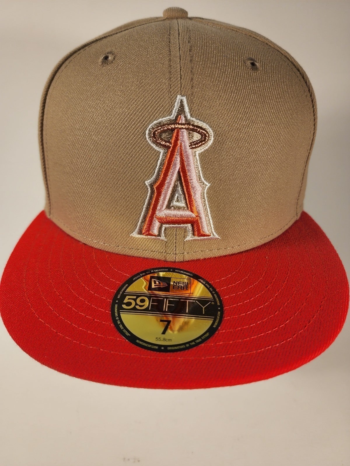New Era HAT Anaheim Angels MLB 2010 All Star Game Patch Lava Sand Size 7 NWT