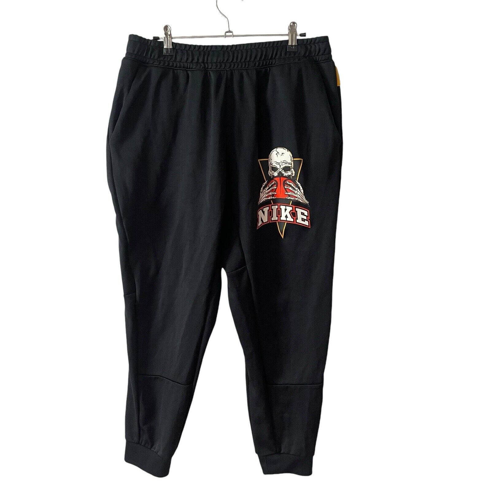 Nike Mens XL TE Frenzy Joggers Black Basketball Skull Sweatpants Pockets Active