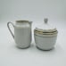 Hutschenreuter Luxor Germany Porcelain 3106 Creamer & Sugar White Gold Trim Rare