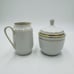 Hutschenreuter Luxor Germany Porcelain 3106 Creamer & Sugar White Gold Trim Rare