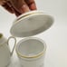 Hutschenreuter Luxor Germany Porcelain 3106 Creamer & Sugar White Gold Trim Rare