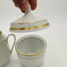Hutschenreuter Luxor Germany Porcelain 3106 Creamer & Sugar White Gold Trim Rare