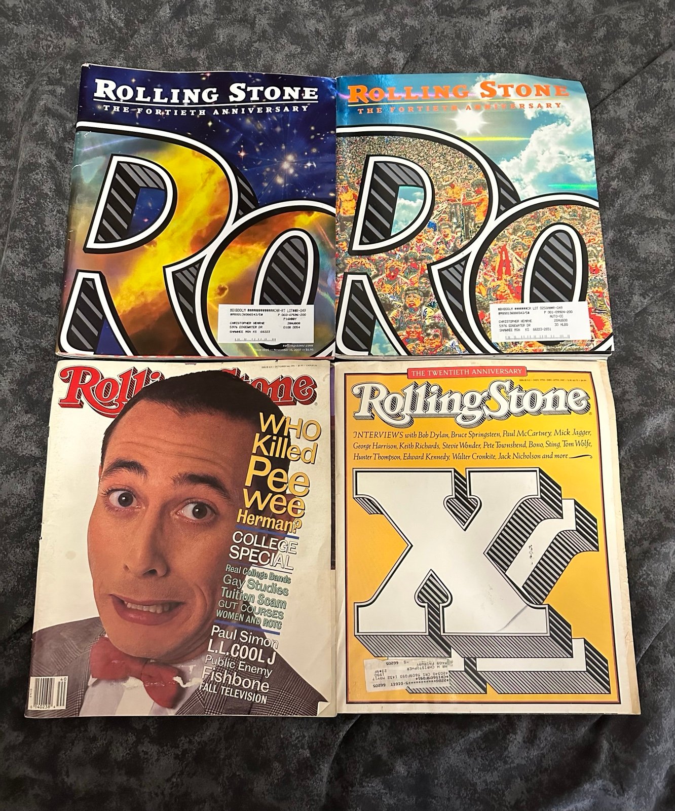4pc Vintage Rolling Stone Magazine