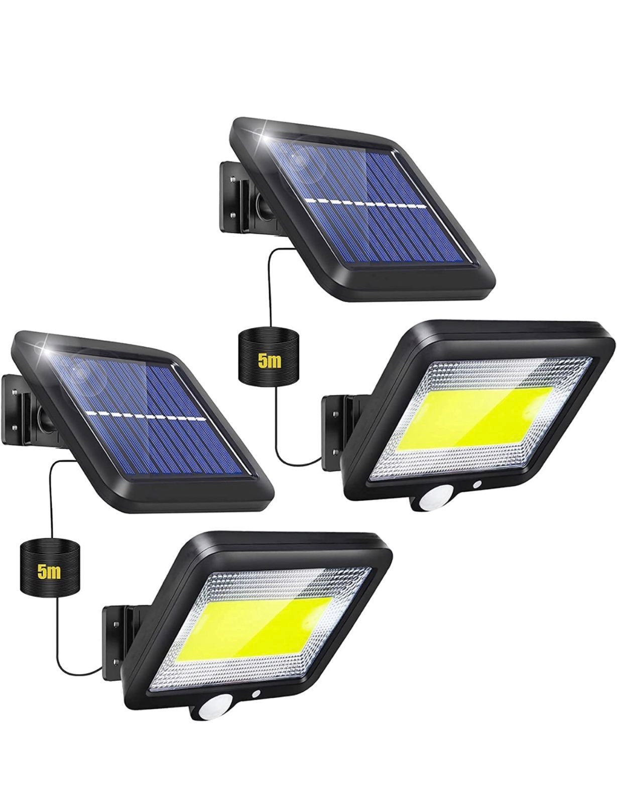 Solar Motion Lights Outdoor, 100 LEDs Solar Security Wall Light, Auto On/Off, 10