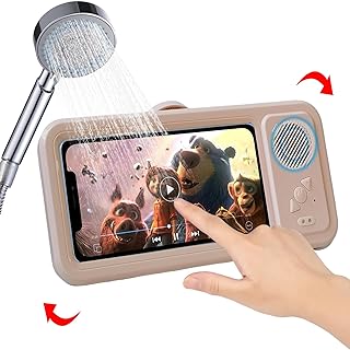 Shower Phone Holder with Wireless Bluetooth Speaker - Waterproof