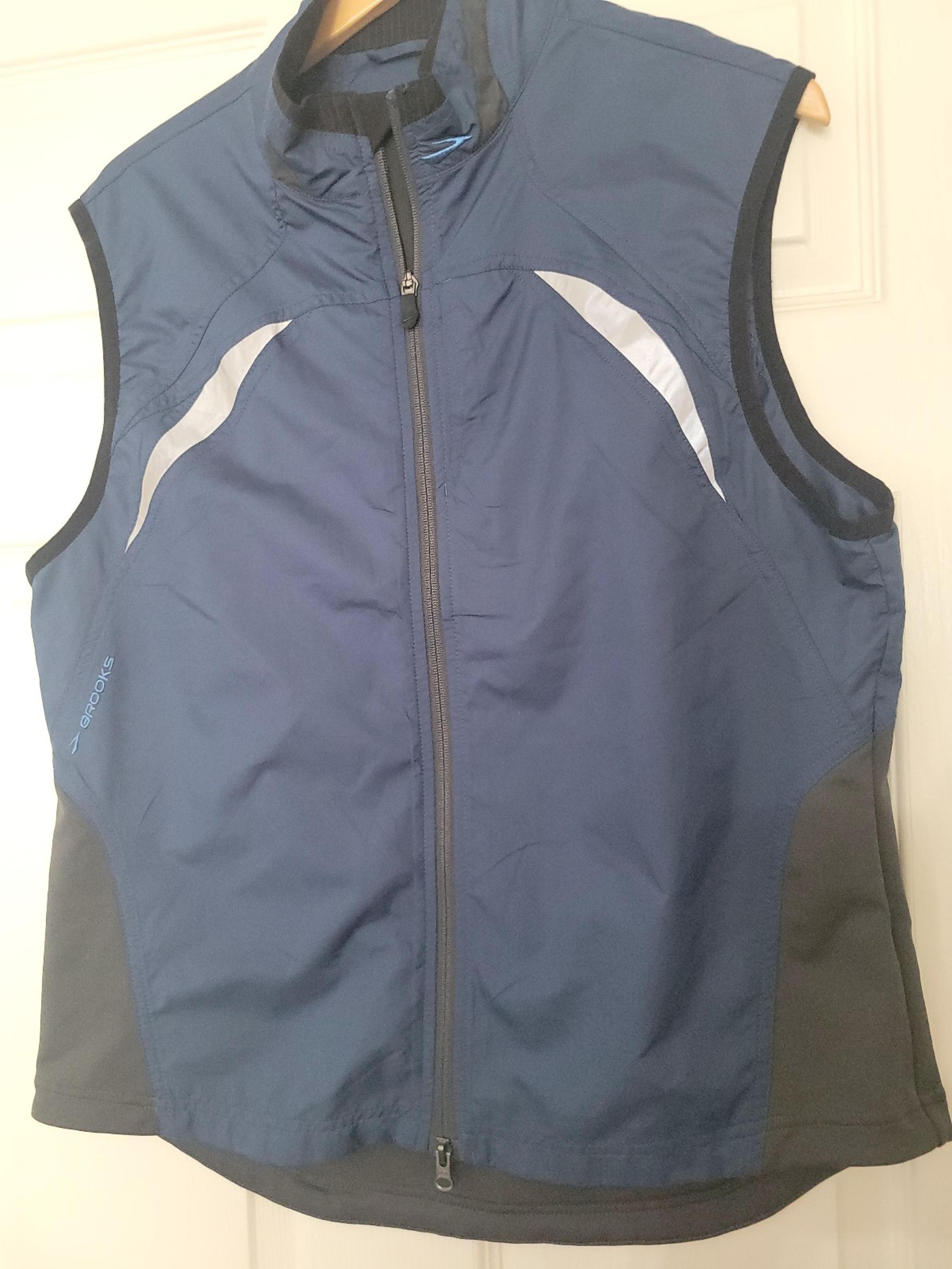 Brooks Mens Element Full Zip Vest Reflective Running Athletic Large Lightweight