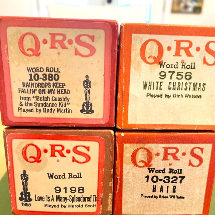 Player Piano Rolls ( 4 ) Vintage QRS White Christmas Oscar Winners 1930s-60s