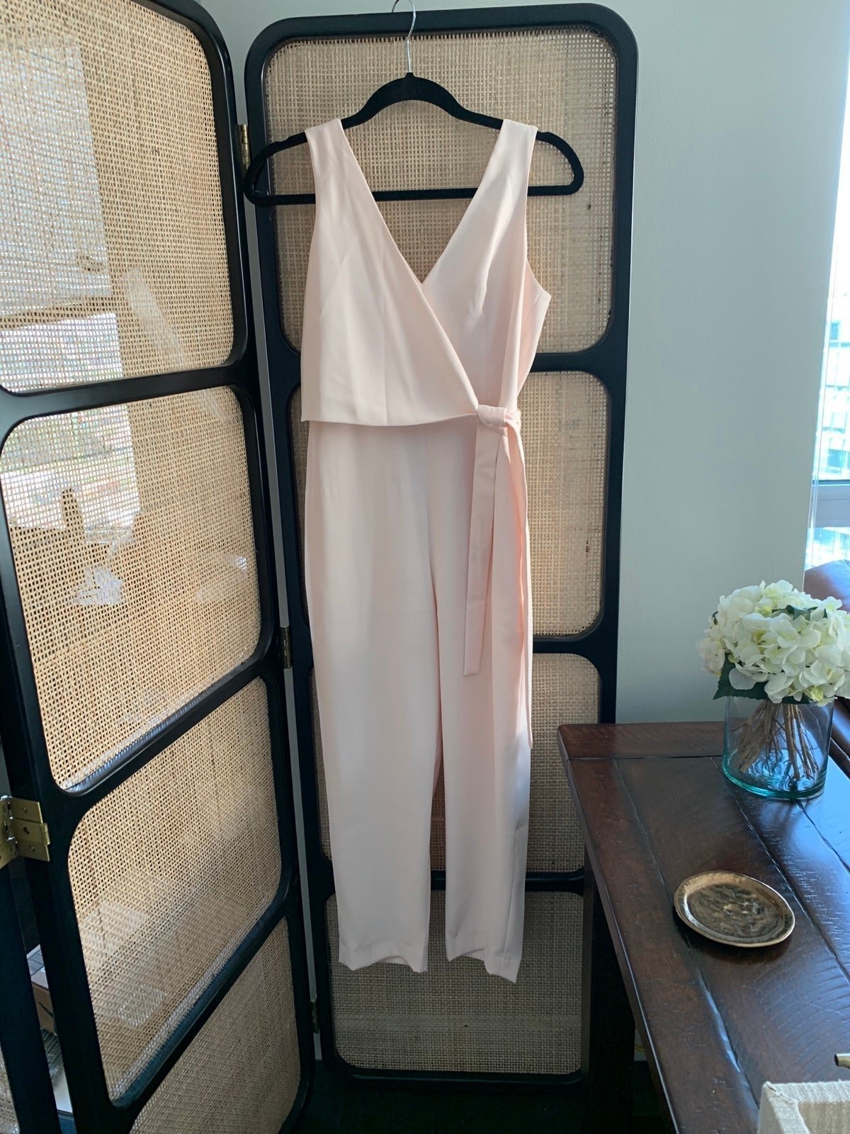 Club Monaco Gressah Sleeveless Tie-Waist Straight-Leg Jumpsuit