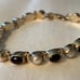cabochon amethyst and pearl sterling silver bracelet
