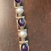 cabochon amethyst and pearl sterling silver bracelet