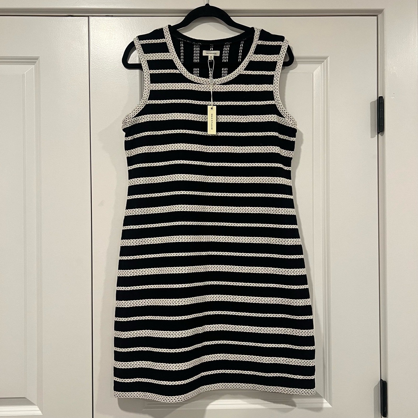 Max Studio Women's Collared Midi Dress Tie Waist Size X