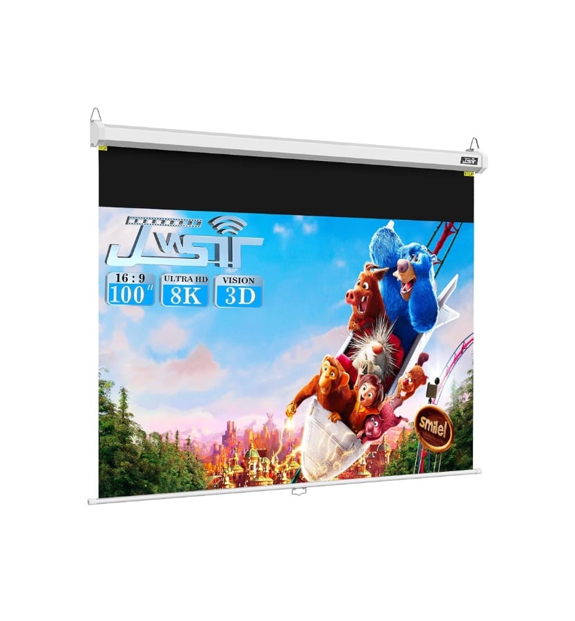 Projector Screen Pull Down, 100 inch Manual Pull Down Projector Screen