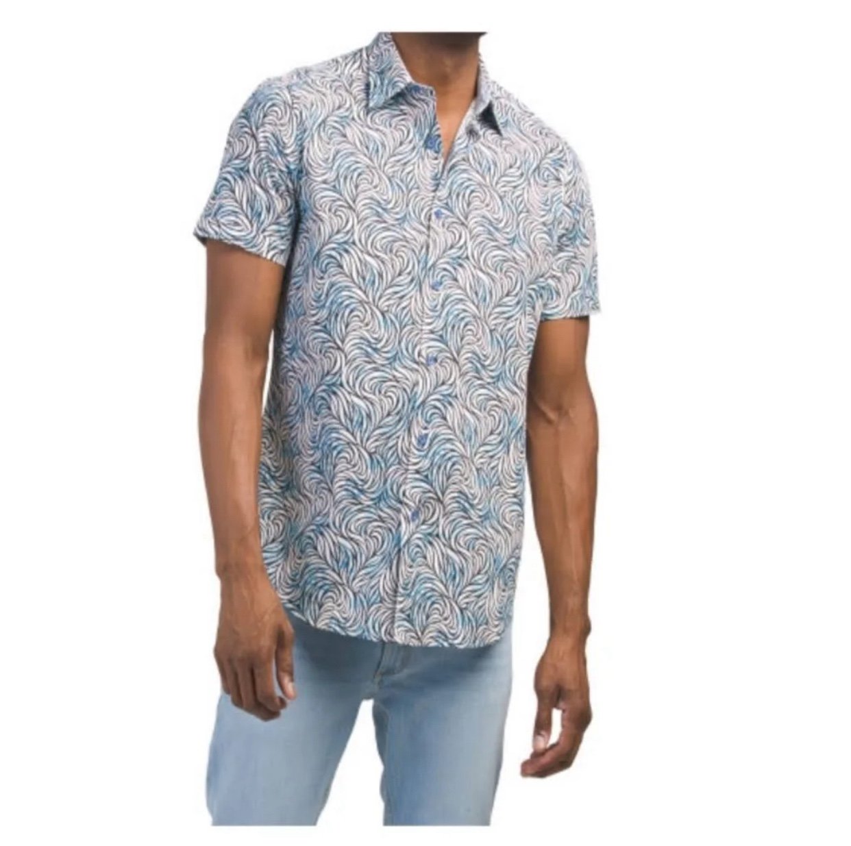 Robert Graham Gleeson Swirl Short Sleeve Button Down Size Large