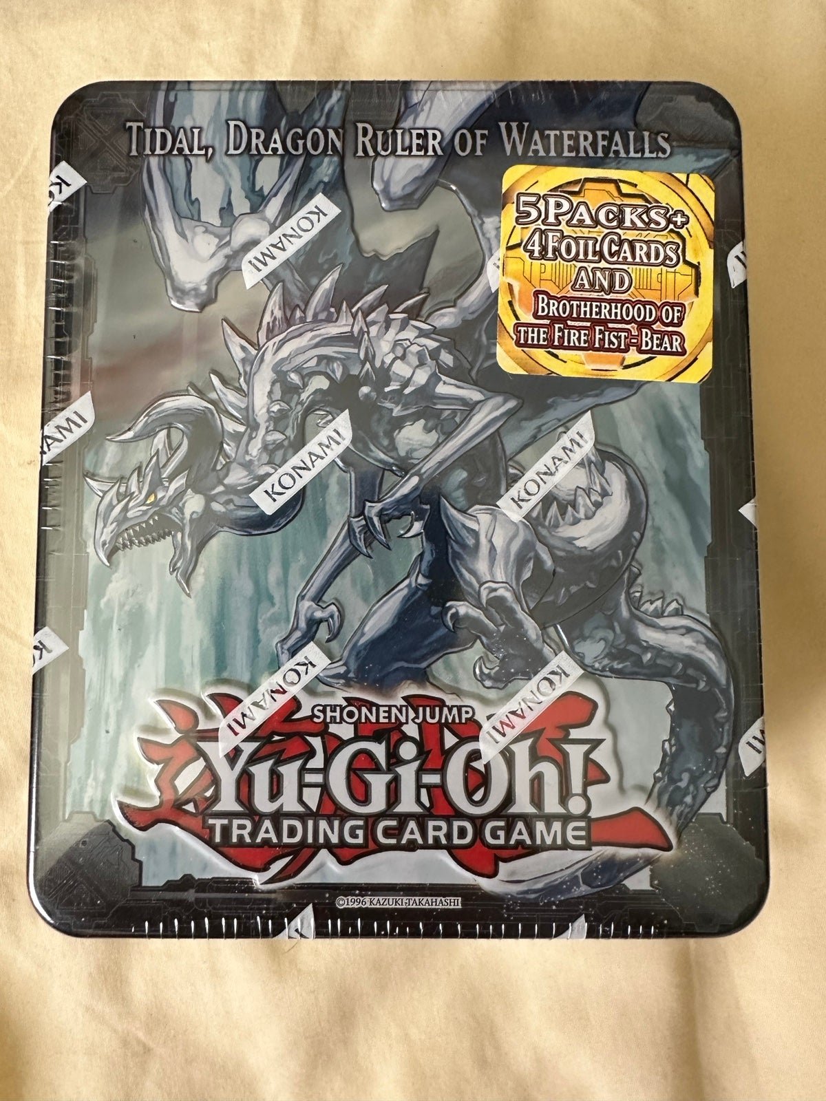 YUGIOH TIDAL, DRAGON RULER OF WATERFALLS COLLECTORS TIN SEALED