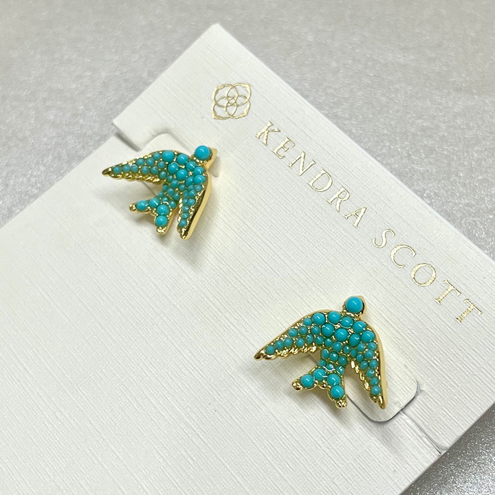 Kendra Scott Melody Bird Gold Stud Earrings
