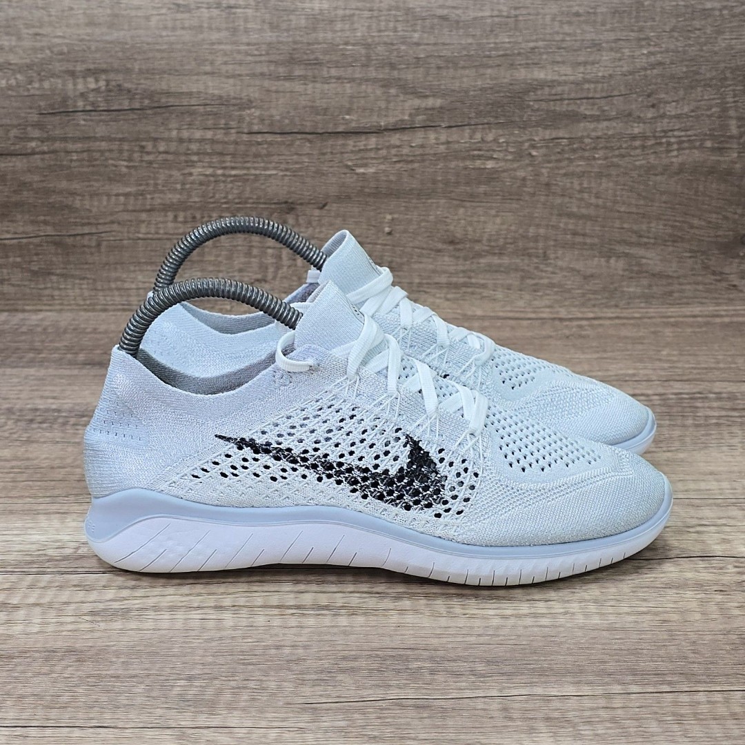 Nike Free RN Flyknit 2018 Women's Size 8 White Pure Platinum Shoes (942839-100)