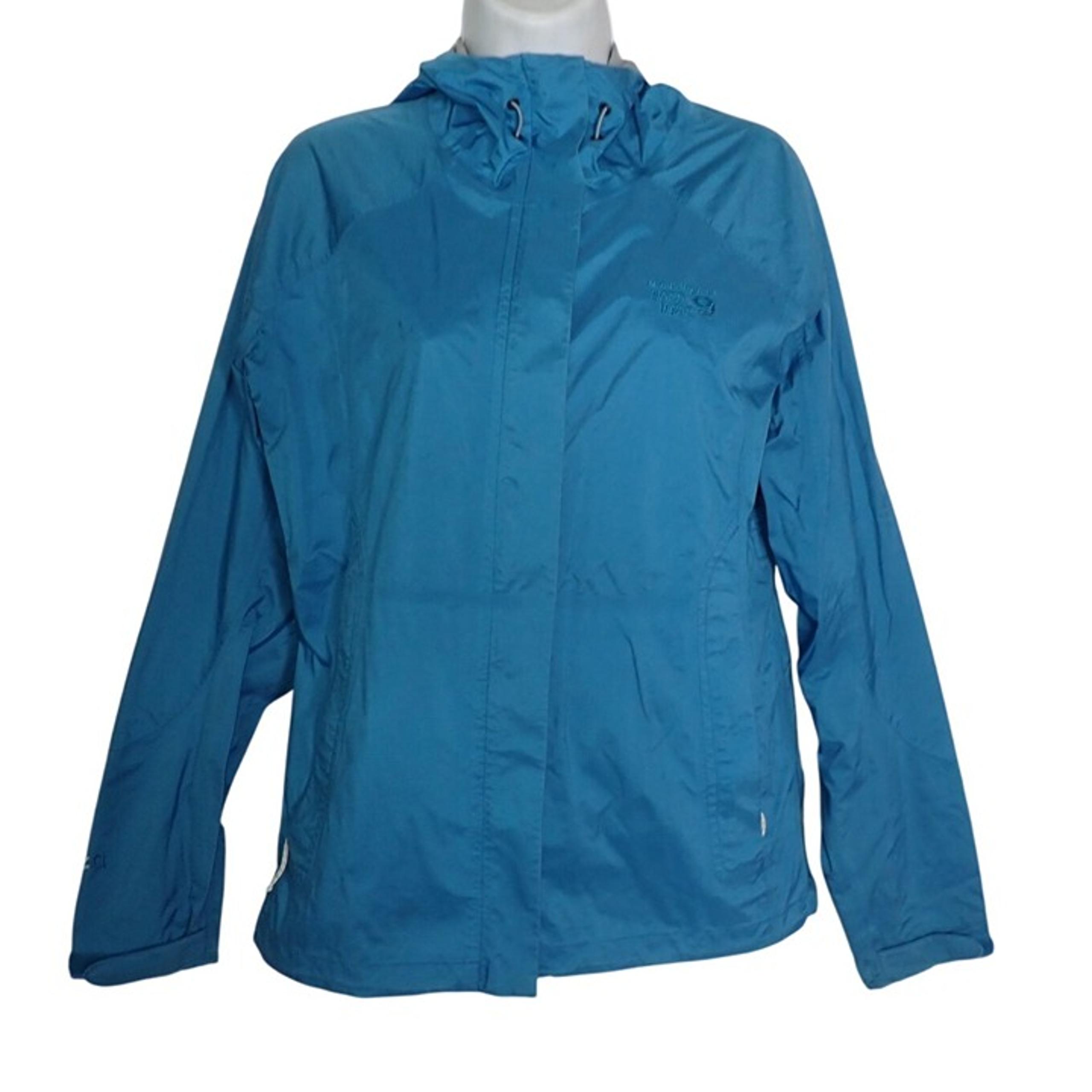 Mountain Hardwear Rain Jacket Women S Dry Q. Blue Outdoor Hiking trail gorpcore
