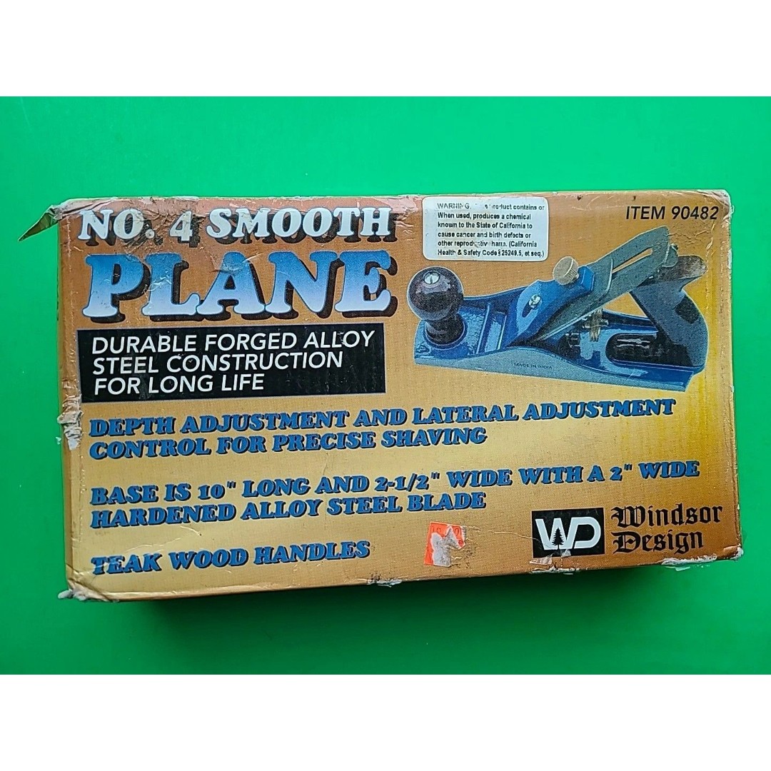 Windsor Design No. 4 Wood Plane Blue Smooth Base Jack ITEM 90482 Read Desc
