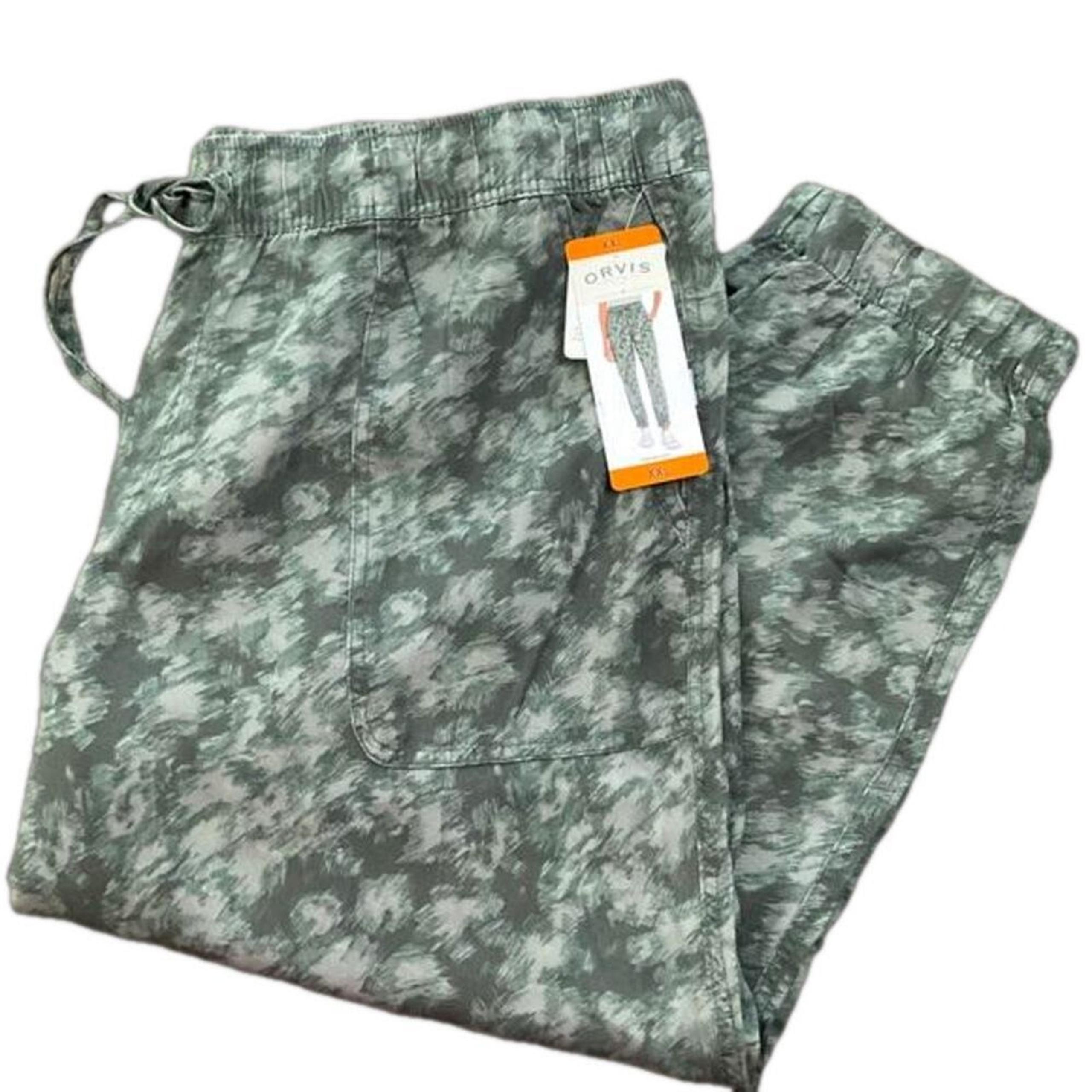 Orvis Tencel Jogger Green Camouflage Pants Pockets Women's Plus Size XXL NWT