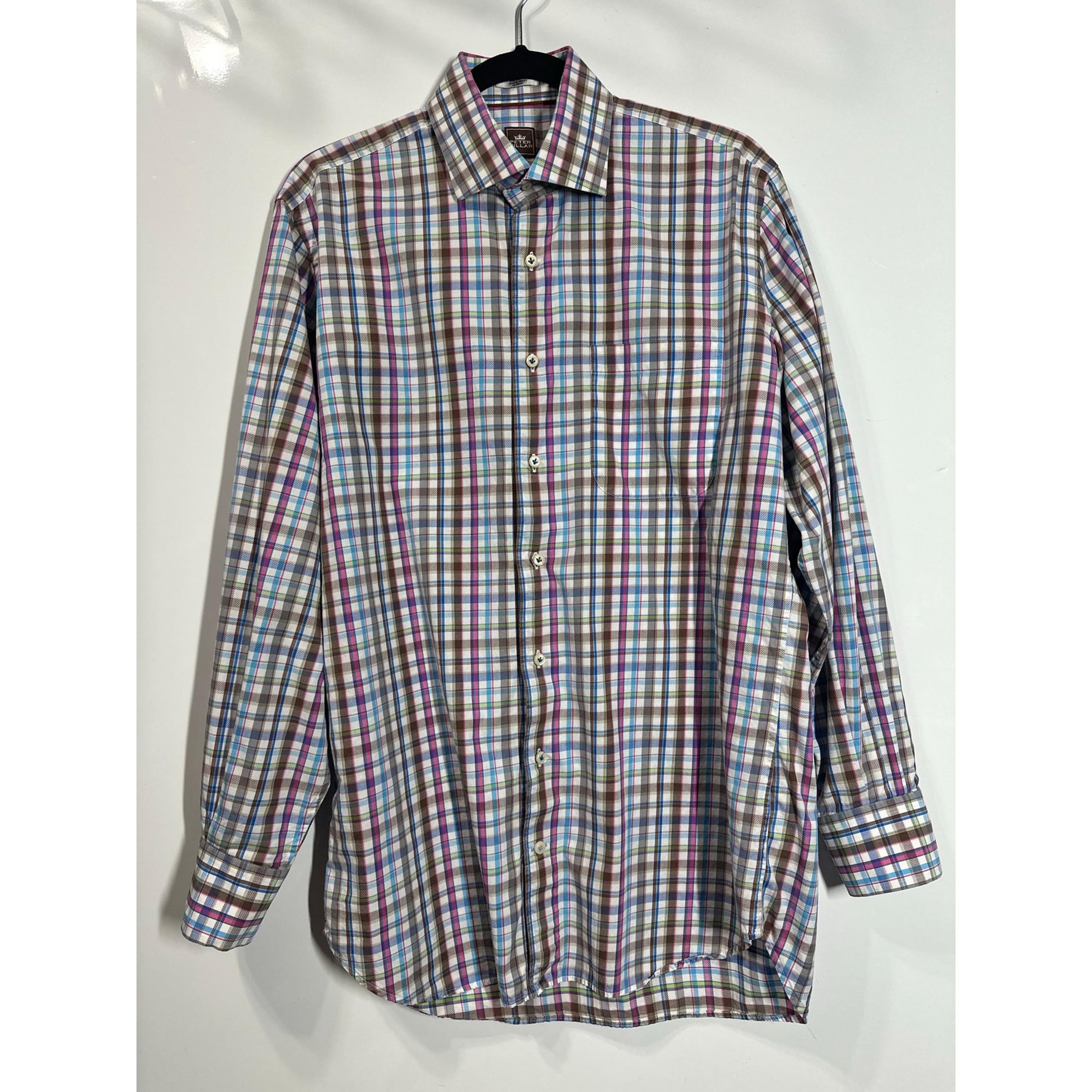 Peter Millar-Colorful Preppy Casual Dress Long Sleeve Button Down Men's Medium