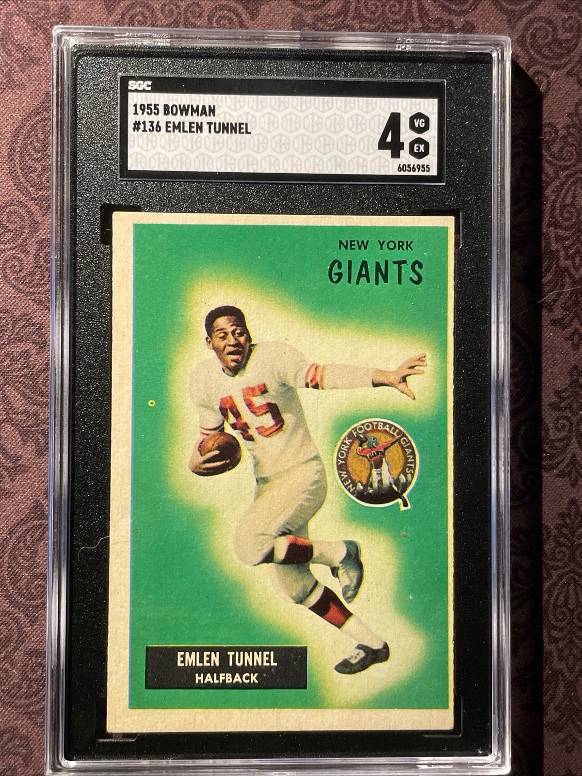 1955 Bowman Emlen Tunnel #136 Error SGC 4 Graded