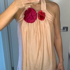 Ann Taylor Peach Halter Top Sz 2