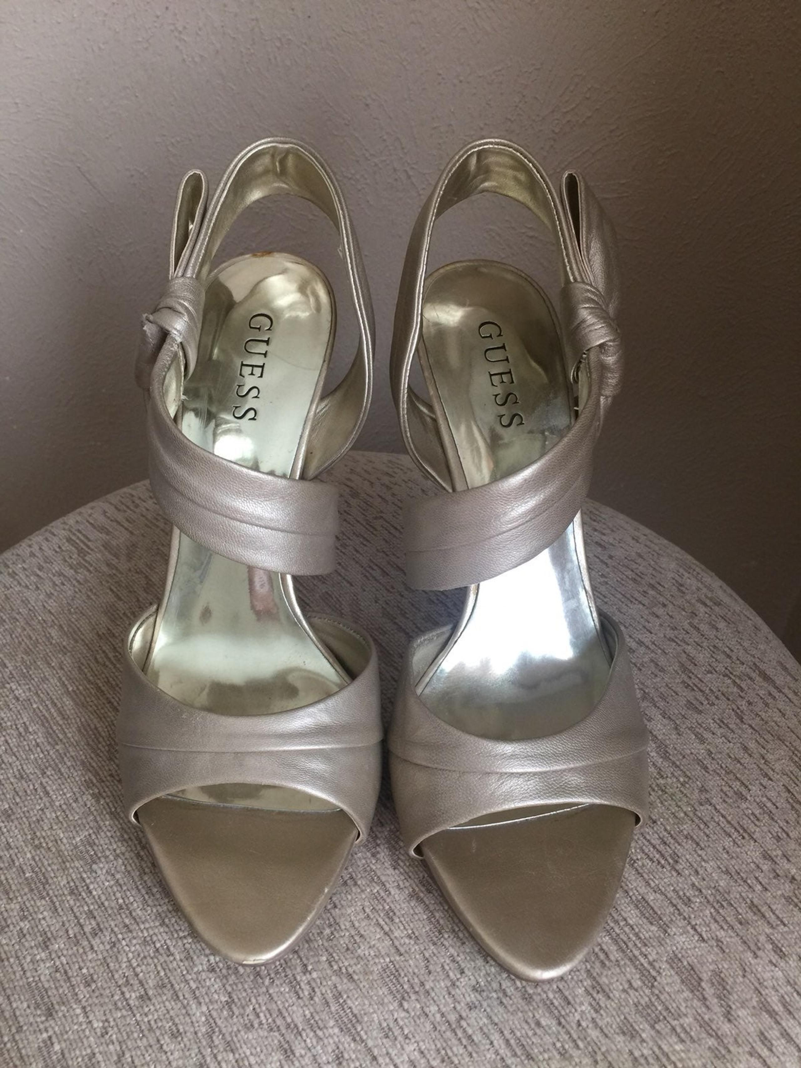 GUESS leather gold high heel sandals