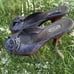 Salpy Hayden Womens Navy Cobra Kitten Wooden Heels Made in Italy Sz 9 MSRP 415!