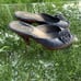Salpy Hayden Womens Navy Cobra Kitten Wooden Heels Made in Italy Sz 9 MSRP 415!