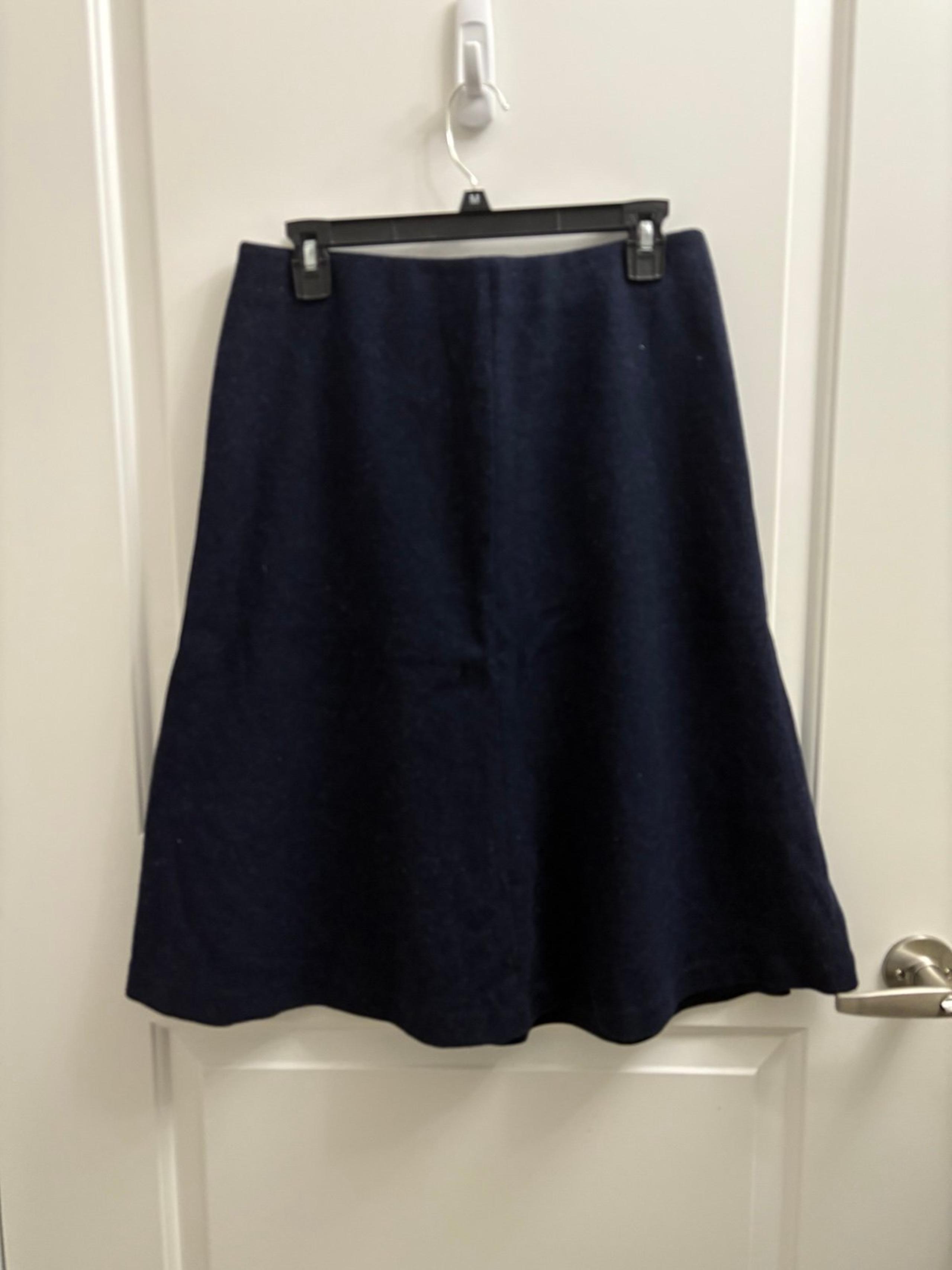 Classic Navy Blue Women's Wool Blend Skirt