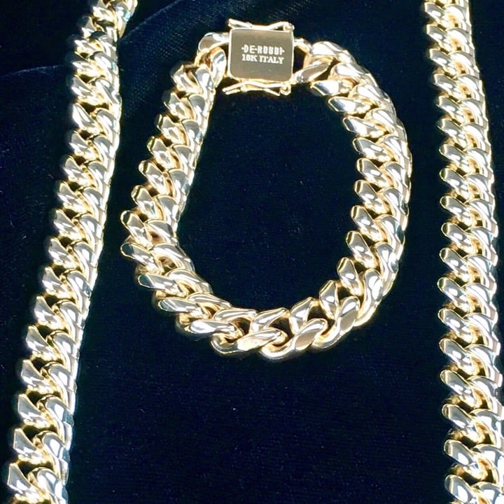 CUBAN LINK 18K GOLD NEW CHAIN ITALY