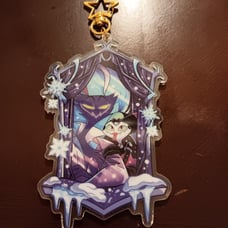 Fizzarolli and Asmodeus winter keychain. Helluva Boss.
