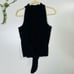 Red Haute Poplin Black Tie Front High Neck Top Tank Blouse