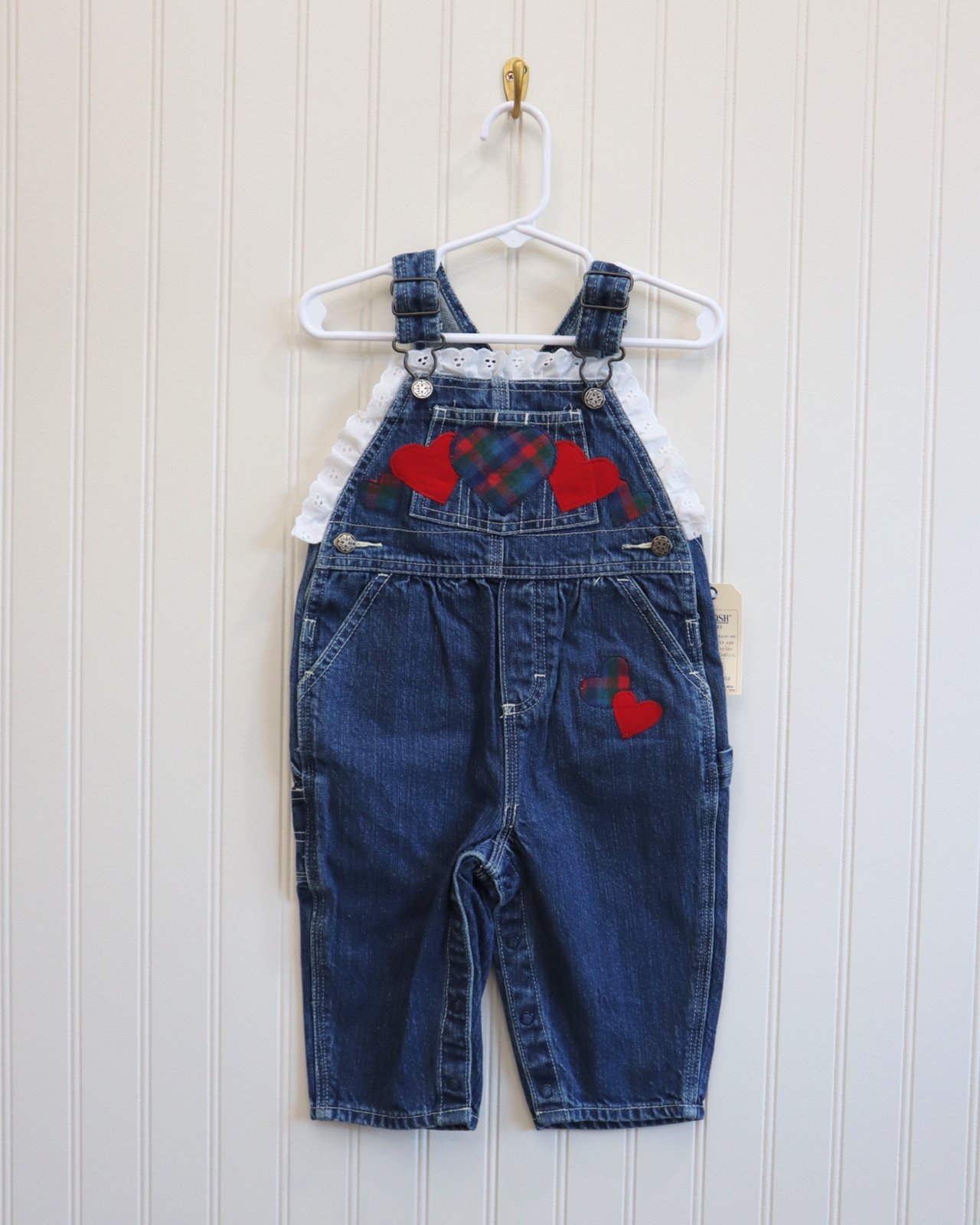 Vintage Oshkosh b'gosh baby girl 12M overalls