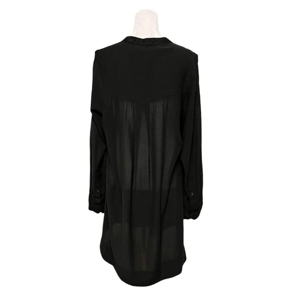 Isabel Marant Etoile Black Embroidered Fringe Yoke Tunic