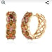 Multi Colored Tourmaline Hoop Earrings Vermeil Yellow Gold Over Sterling Silver