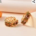 Multi Colored Tourmaline Hoop Earrings Vermeil Yellow Gold Over Sterling Silver