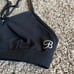 Bombshell Sportswear Braid Back Sports Bra in Black size medium