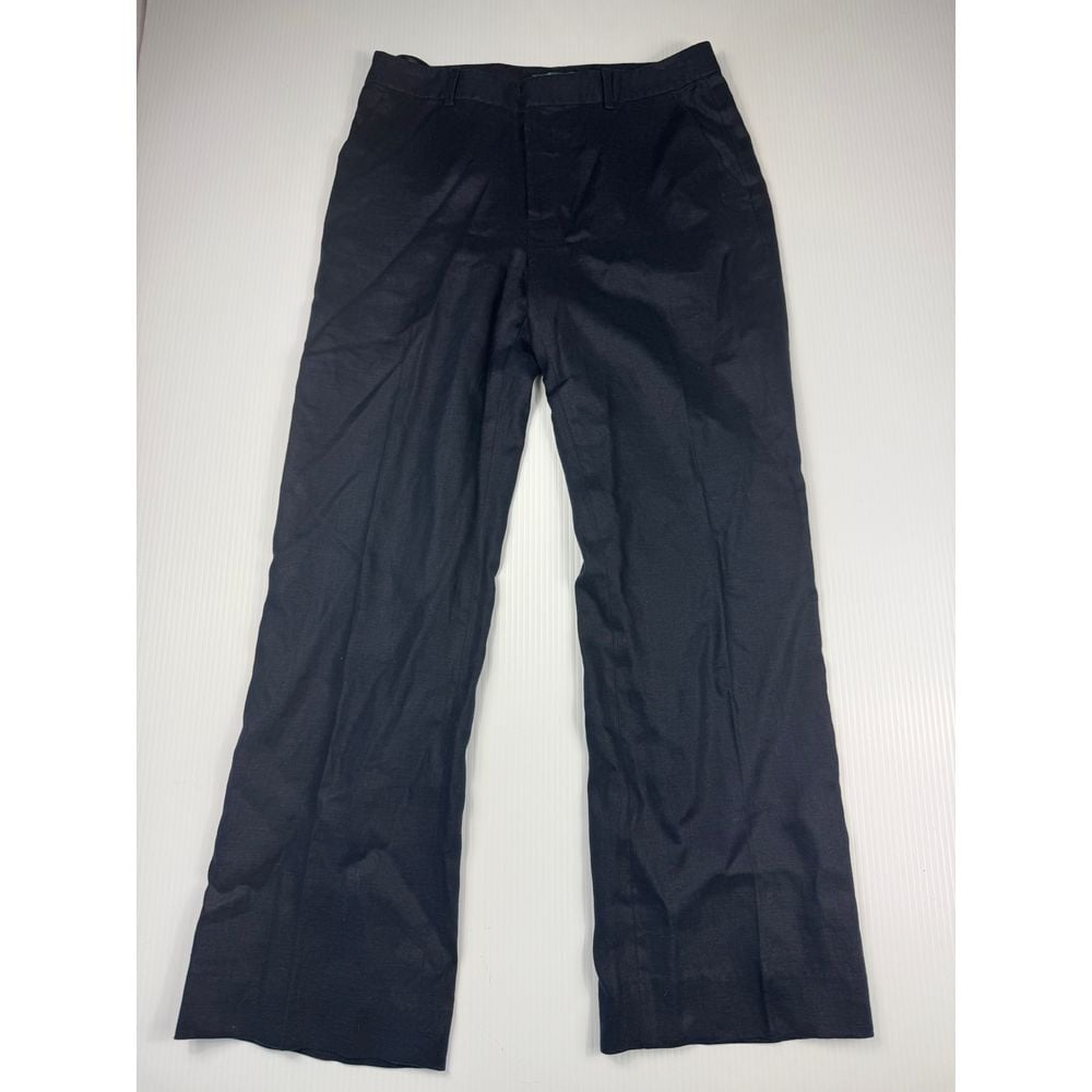 Lauren Ralph Lauren Classic Black Linen Wide-Leg Pants Size 10