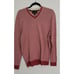 Tasso Elba Collezione Red Two Tone V-Neck Long Sleeve Sweater M