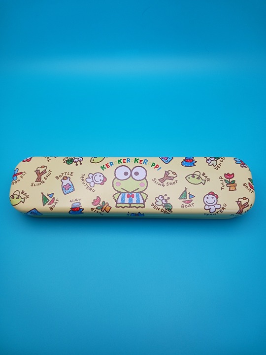 Vintage Sanrio Keroppi Frog Tin Metal Trinket Case