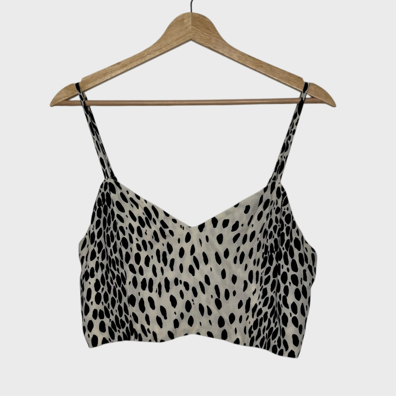 REFORMATION Ursula Cheetah Print Crop Top | Size 6 White Black Art Deco Dopamine