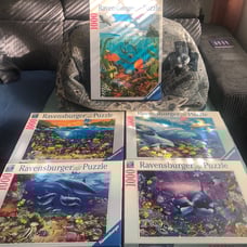 LOT of 5 x Ravensburger 1000 piece Jigsaw Puzzles