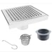 Bernkot 6 x6 Square Shower Drain, 304 Stainless Steel w/ Hair Strainer, New.