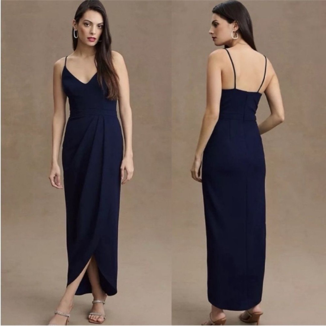 NWT BHLDN Faux-Wrap Stretch Crepe Midi Dress