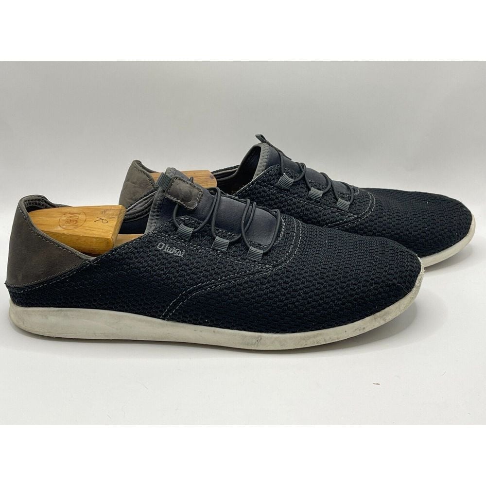 OluKai Men's Shoes Sneakers Alapa Li Black Boat Loafer Casual Size 11.5