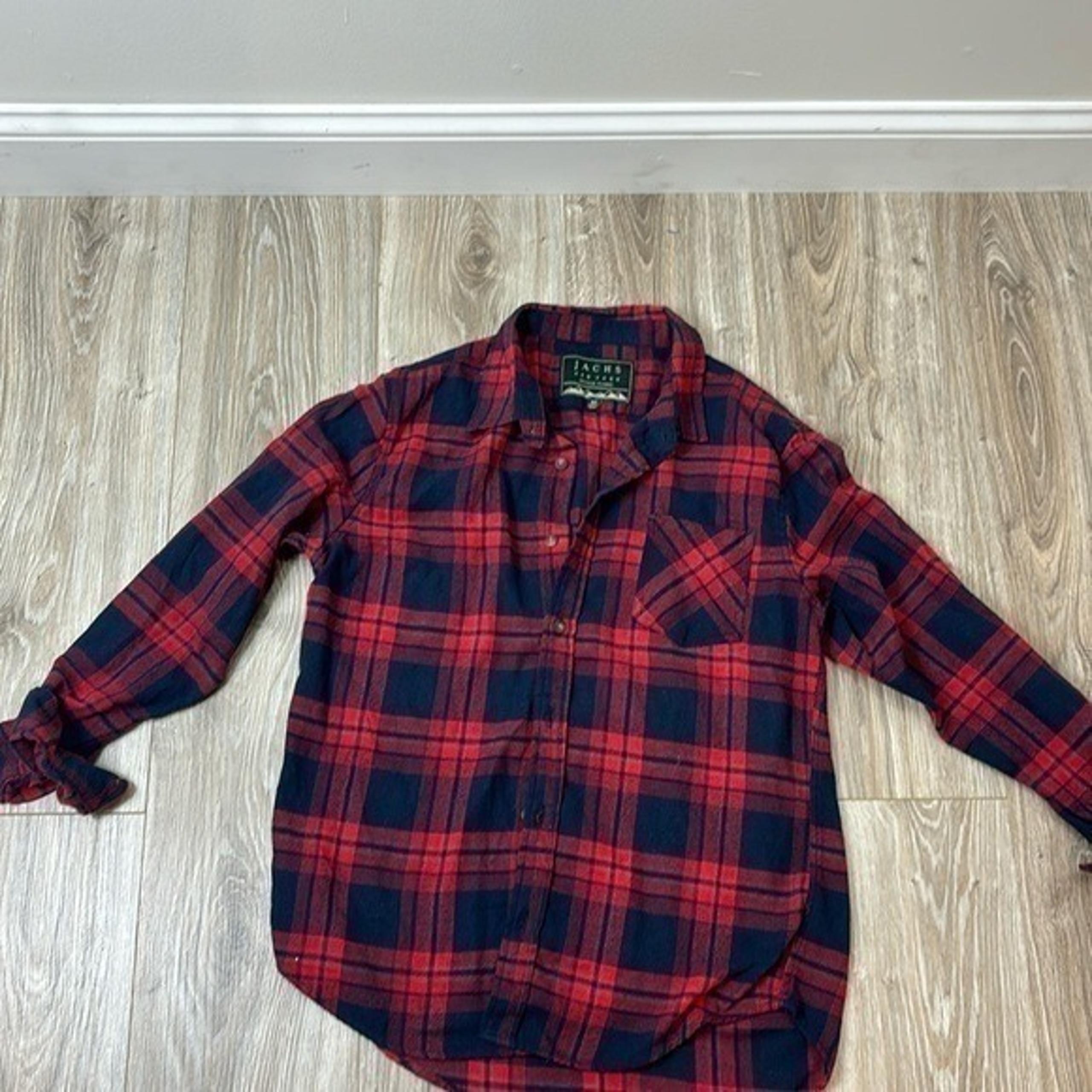 Jachs blue and red plaid button down shirt size Medium