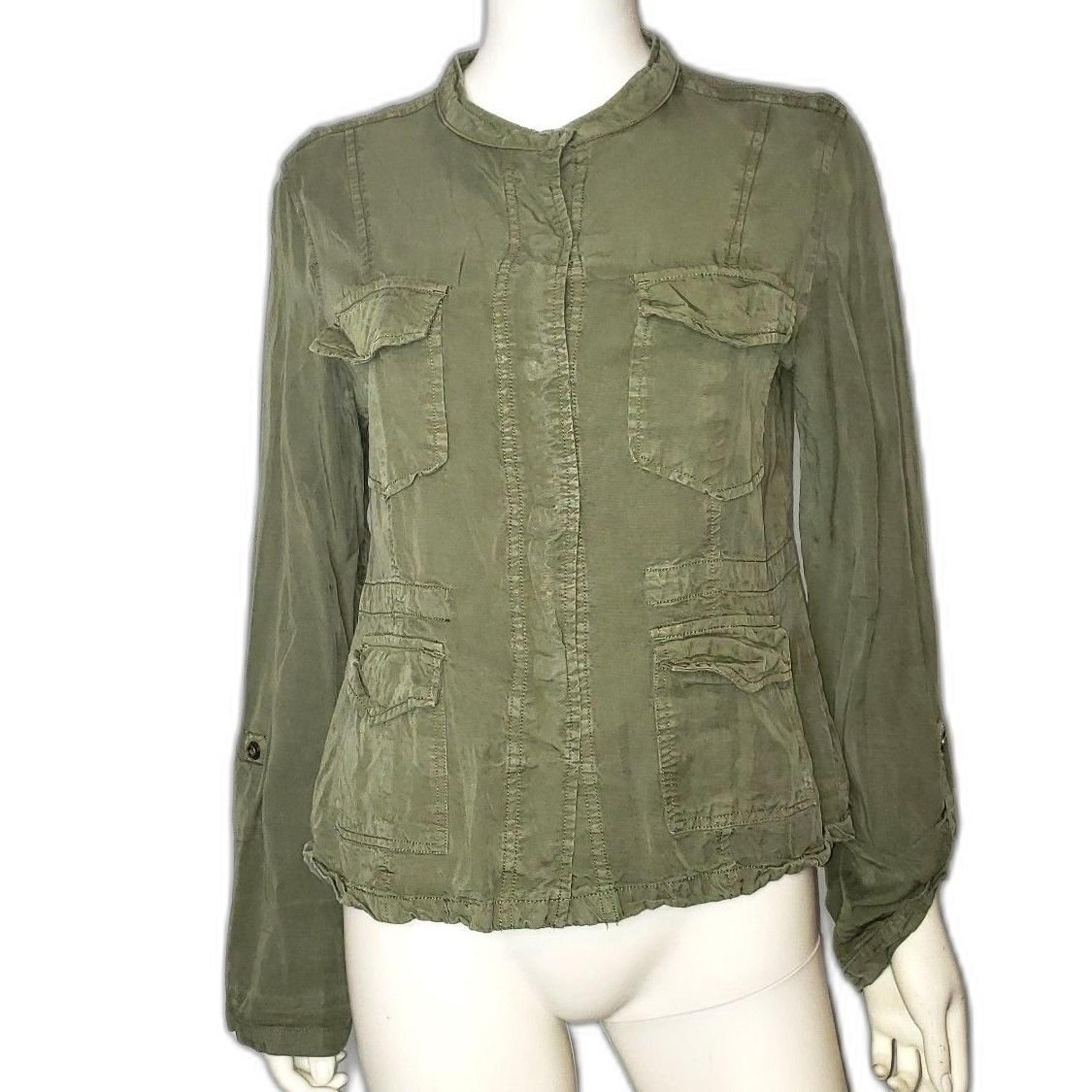 Anthropologie Sanctuary Military Safari Green Jacket Womens Size Large