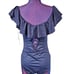 NWT La Blanca Island Goddess Navy Off Shoulder Ruffle One Piece Size 12 B96